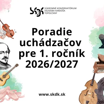 Poradie uchádzačov pre 1. ročník 2026/2027